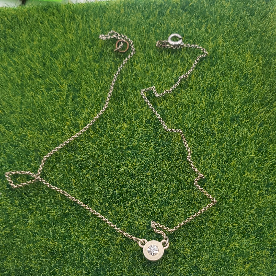 Elegant Gold Tone Necklace With Crystal Pendant 18 Inch N3835 29$
